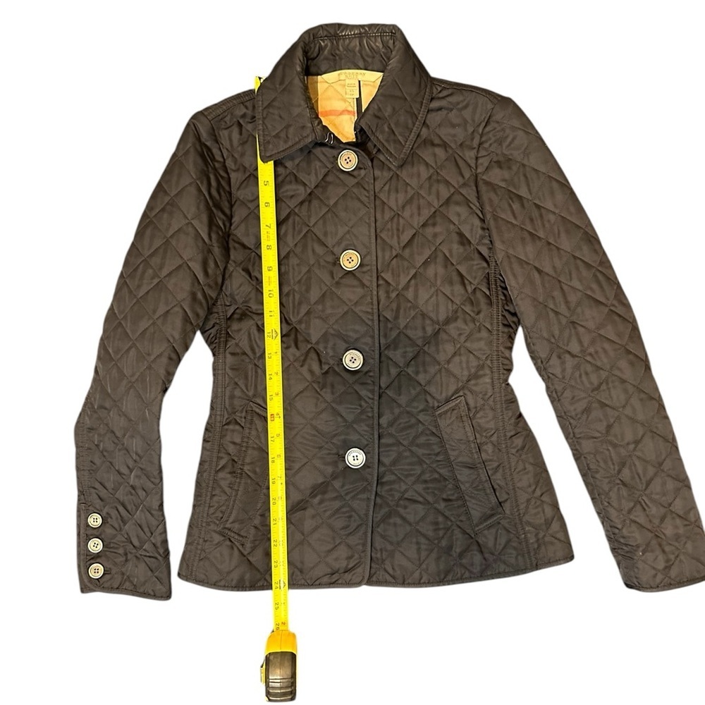 BURBERRY BRIT Quilted Black Jacket Coat Blazer Nova Check Lined Size XS - Picture 16 of 16